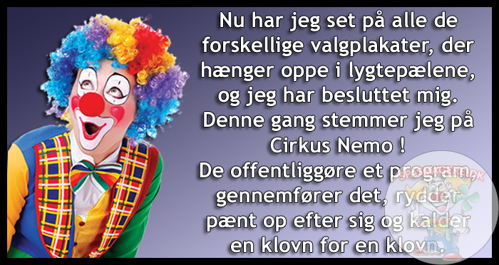 Denne gang stemmer jeg på Cirkus Nemo