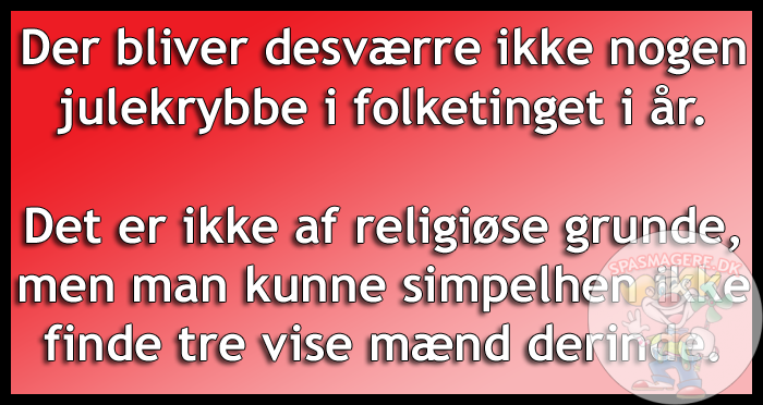Der bliver desværre ikke nogen julekrybbe i folketinget i år