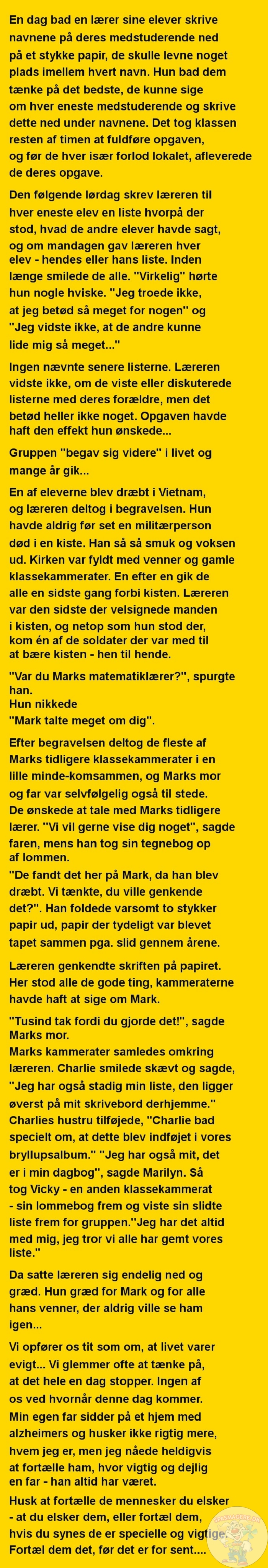 En dag bad en lærer