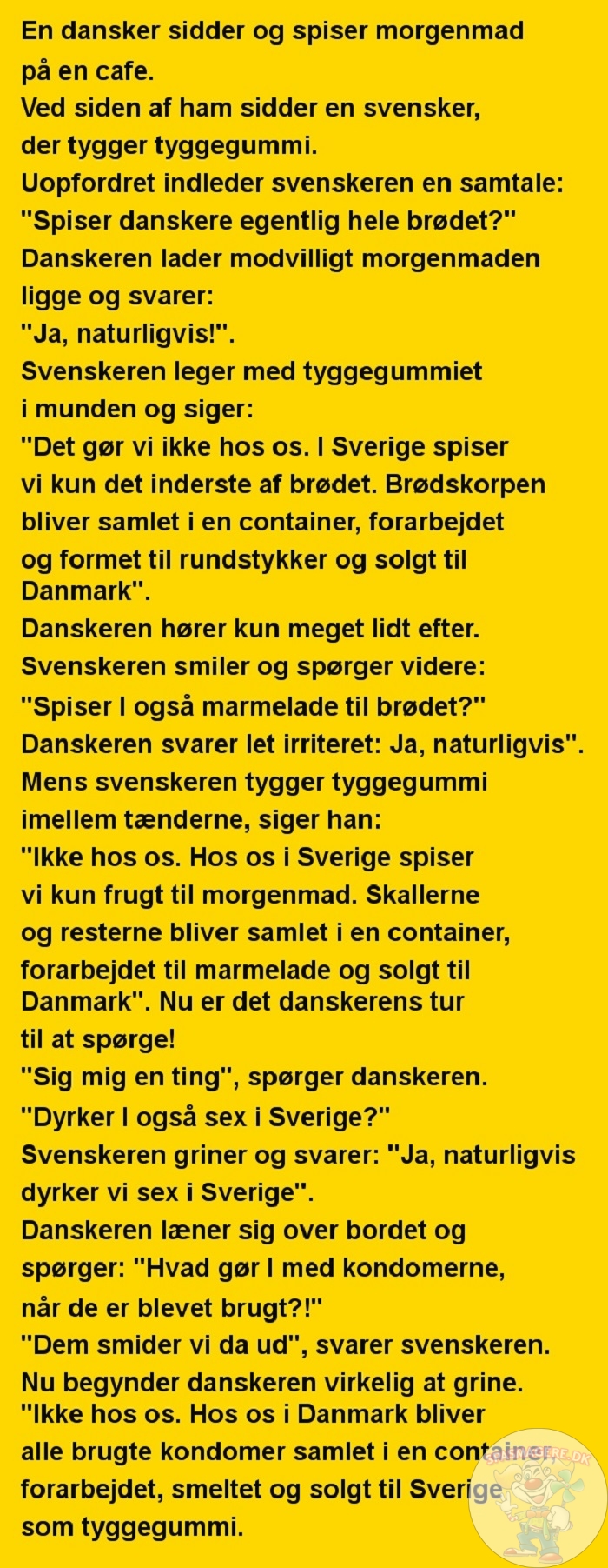 En dansker sidder og spiser morgenmad
