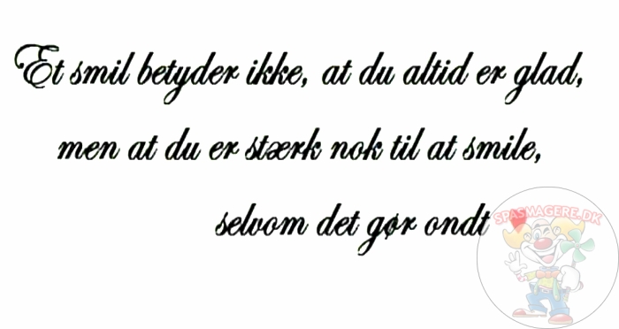 Et smil betyder ikke at du altid er glad