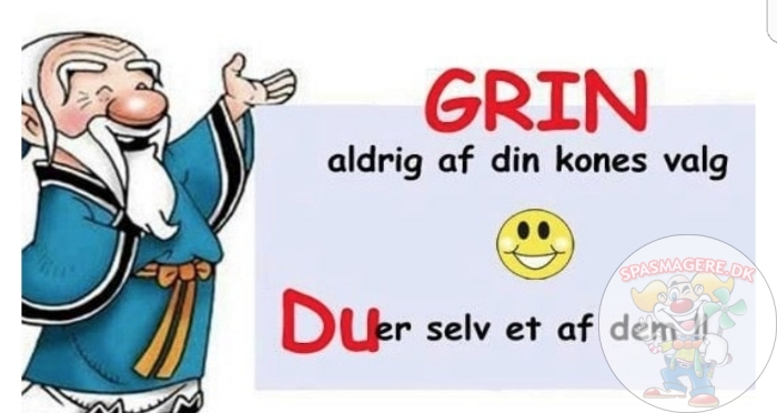 Grin aldrig af din kones valg