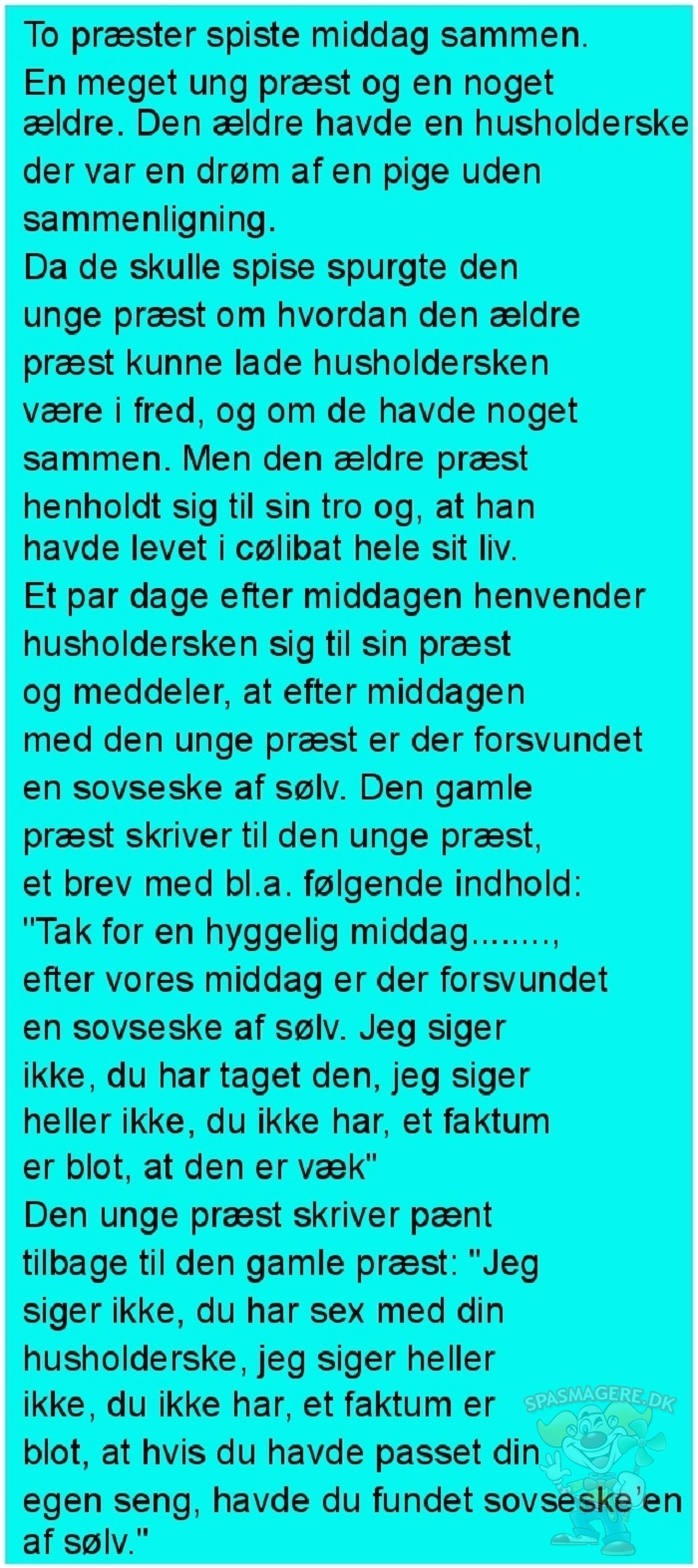 To præster spiste middag sammen