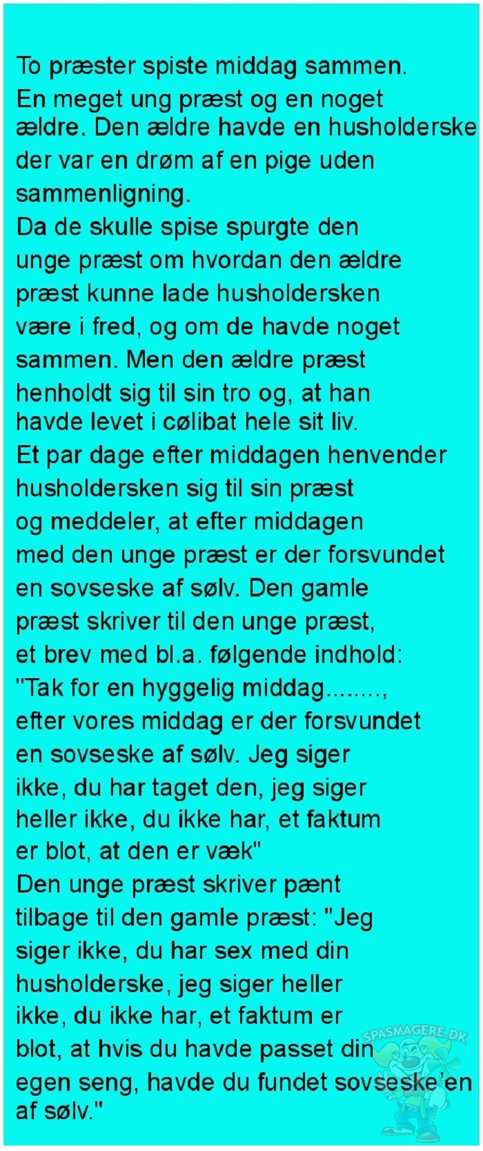 To præster spiste middag sammen